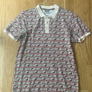 Fila Red and Black Polo Shirt Sporty Design